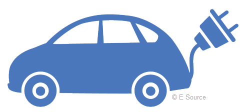 Electric vehicle Icon of a blue electric vehicle