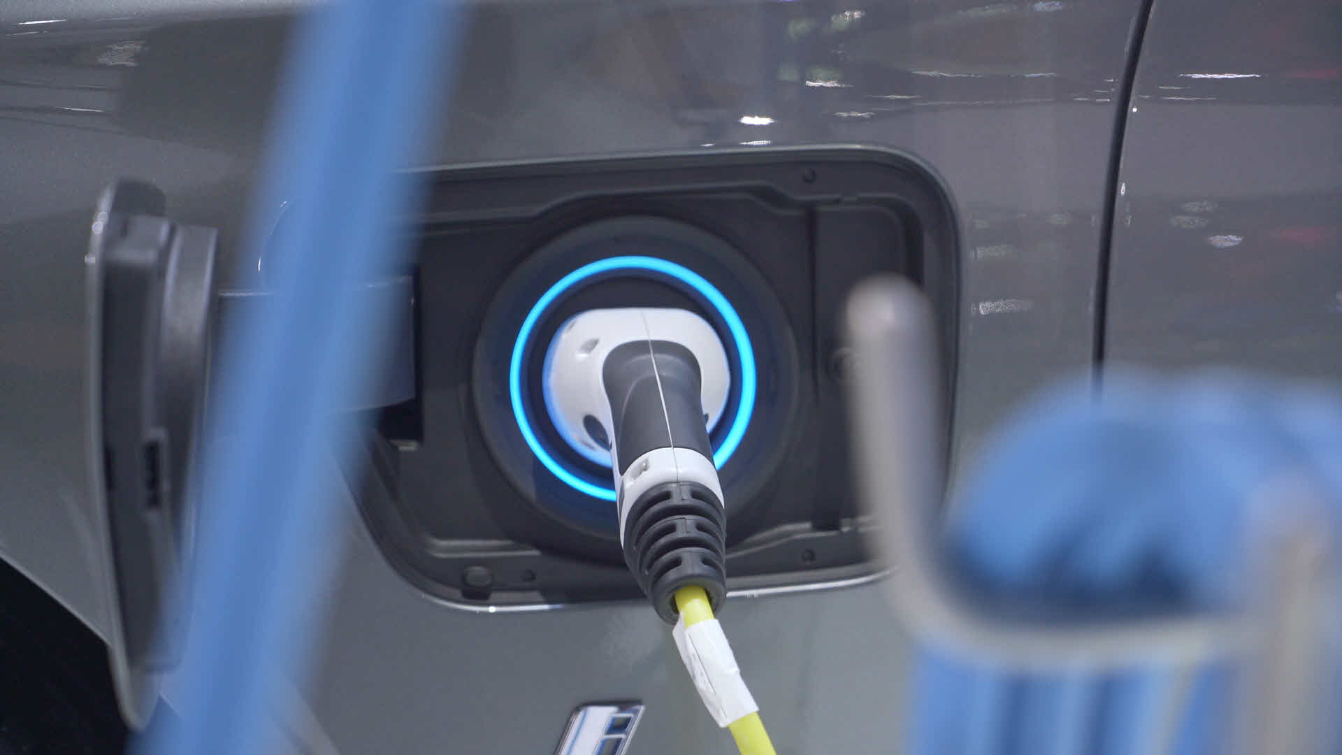 Stock image of electric truck charger