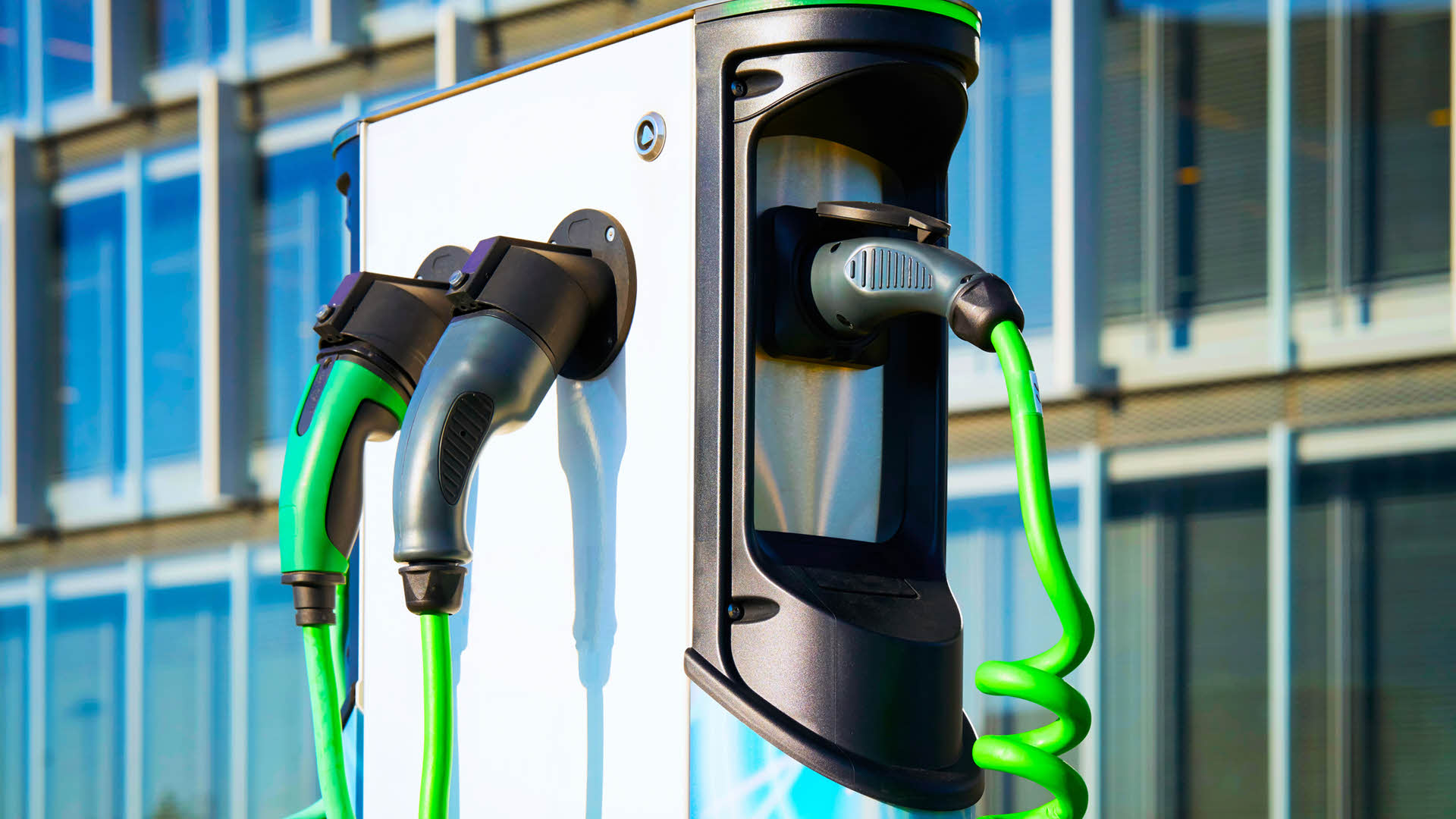Stock image of EV charging station