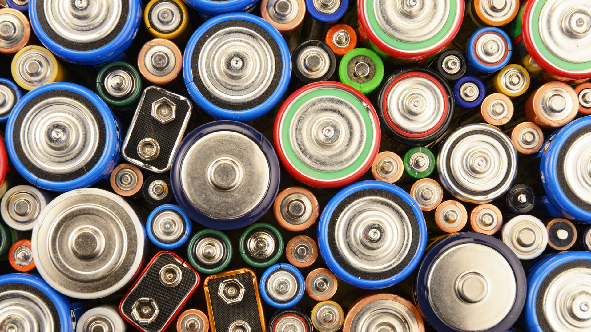Close up stock image of batteries