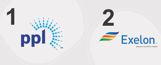 Image of the PPL Electric Utilities logo (first place) and Exelon Utilities logo (second place)