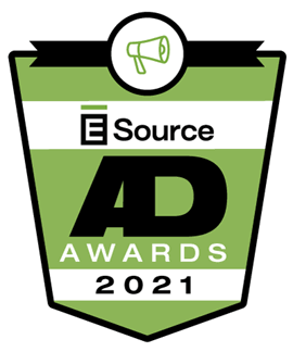 This is the logo for the 2021 E Source Utility Ad Awards Contest