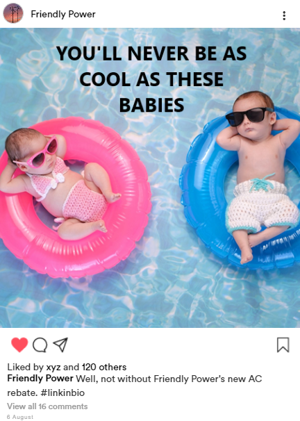 Babies floating on rafts in a pool feeling assured that they are not wasting energy cooling their homes