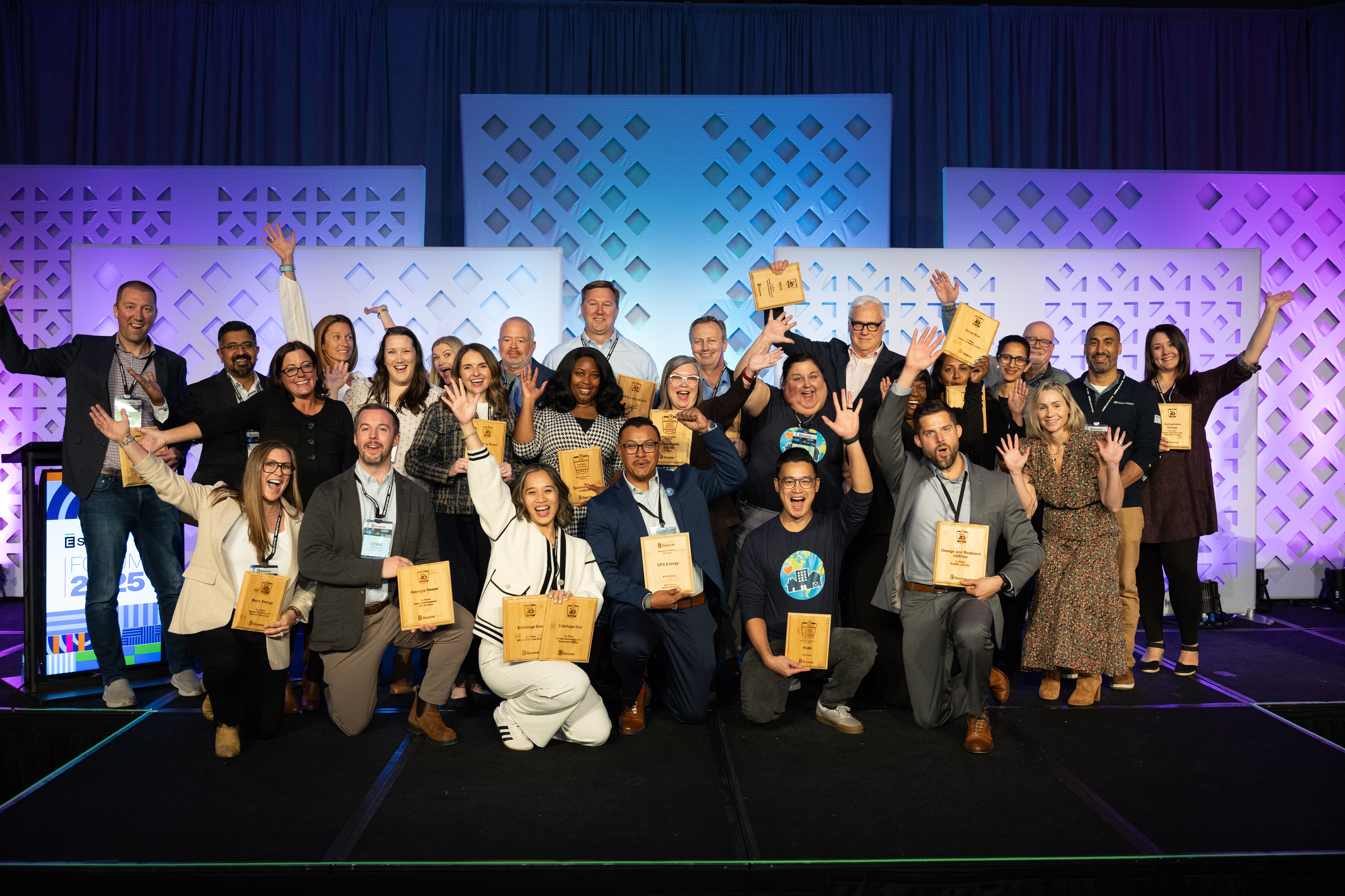 Group photo of all the award winners at E Source Forum.